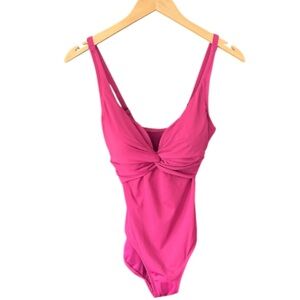 Gottex Twist Top Fuschia One Piece Swimsuit Size 6 NWOT
